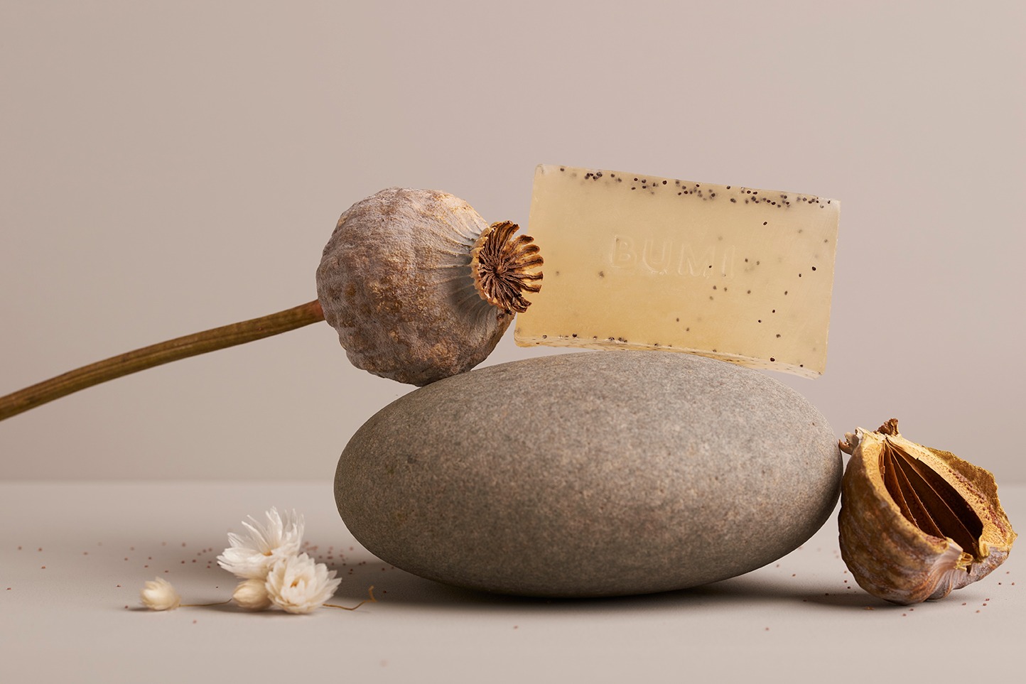 Creative product photography of Bumi Bars natural soap - colorful ingredient-focused shots showcasing the natural beauty of handmade soap bars